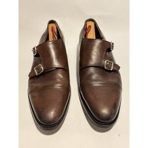 Suit Supply Men's Brown Leather Double Monk Strap Dress Shoes Sz US 8.5 Italy